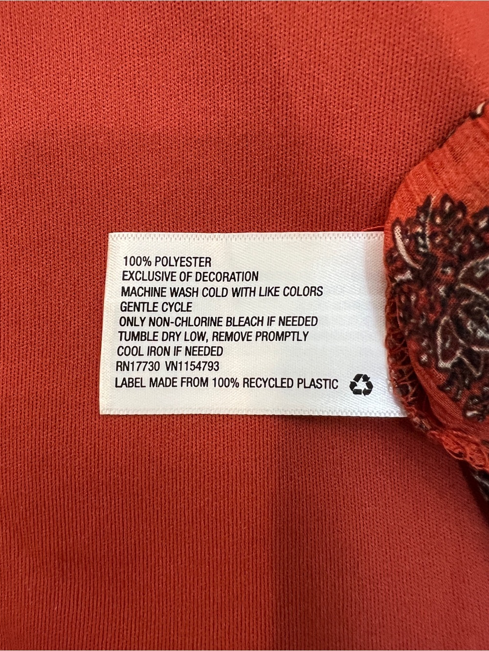 Knox Rose Burnt Orange Floral Midi Dress with Blue and Cream Accents - Picture 10 of 10